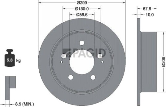 PAGID 54987NC Bremseskive PAGID 54987NC Bremseskive