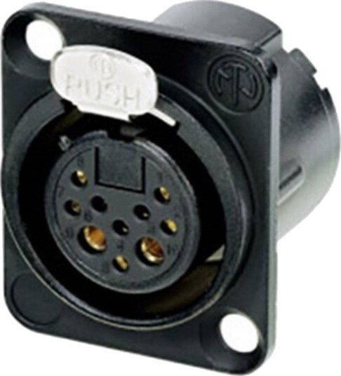 Neutrik Nc10fd-Lx-B-Con Xlr-Kontakt Flensetilkobling Poltall: 10 Sort 1 Stk