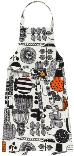 Marimekko Puutarhurin parhaat forkle White black orange Marimekko Puutarhurin parhaat forkle White black orange