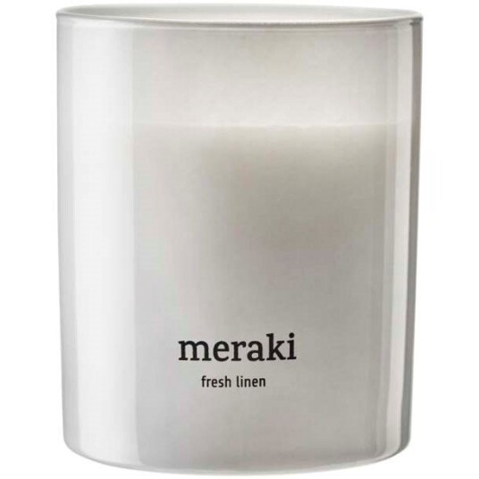 Meraki - Duftlys fresh linen 9,5x8 cm hvit