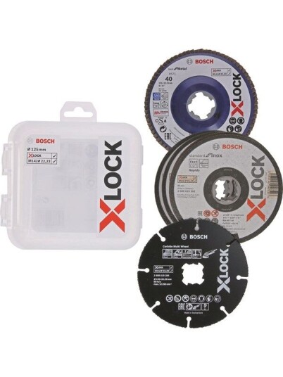 Bosch X-LOCK 125mm Slip- og Kappesett for Metall og Tre, 5 Deler