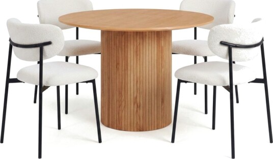 Kopparbo spisegruppe rund 110 cm eik med 4 Lucy spisestoler Eik Kopparbo spisegruppe rund 110 cm eik med 4 Lucy spisestoler Eik