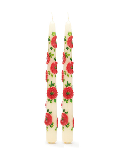 Anna + Nina Flower Candle - Set Of 2 - Multi/patterned - ONE SIZE