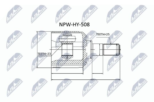 Nty Drivknute drivaksel NTY NPW HY 508
