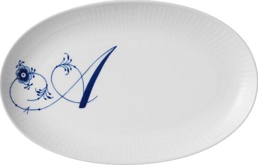 Royal Copenhagen Alfabet tallerken oval A 23 cm