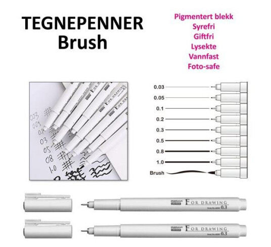 Tegnetusj Marvy Brush sort Tegnetusj Marvy Brush sort