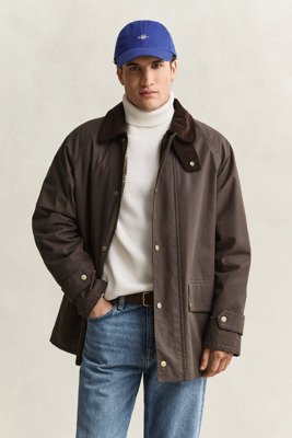 Gant Waxed Barn Jacket Black Brown