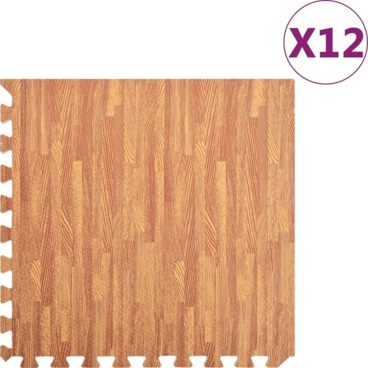 Gulvmatter 12 stk trekorn 4,32 ㎡ EVA-skum - Gulvmatter 12 stk trekorn 4,32 ㎡ EVA-skum -