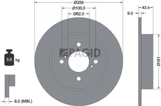 PAGID 55423NC Bremseskive