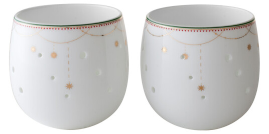 Wik & Walsøe  Julemorgen Girlander lyslykt 8 cm 2 stk
