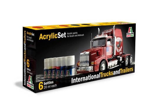 Italeri Arcylic Set International Trucks and Trailers 6stk. 20ml