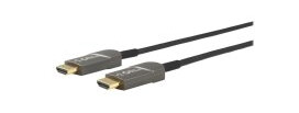 MicroConnect HDMI 2.1 Kabel 10m med Ethernet - 4K/8K Støtte, Hybridkobber/Fiberoptikk, Svart