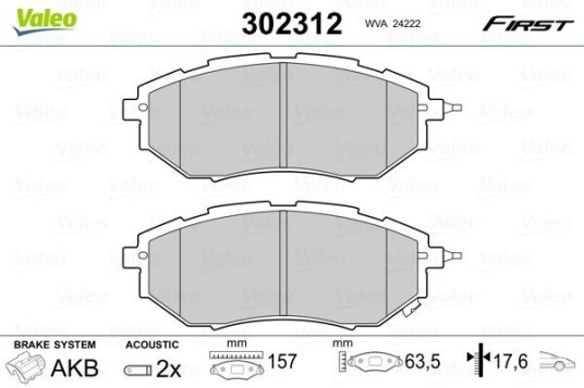 Bremseklosser VALEO 302312