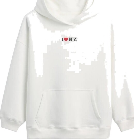 GAP Kids Vintagesoft Oversized I Heart Ny Hoodie   NEW OFF WHITE   128/134