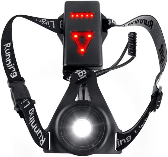 Løpevest med LED-lys 250 lumen for løping, sykling, fotturer, camping