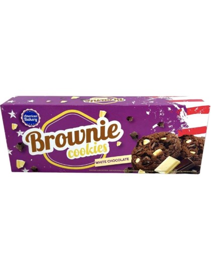 American Bakery Brownie Cookies White Chokolate Browniekjeks med Hvit Sjokolade 106 g