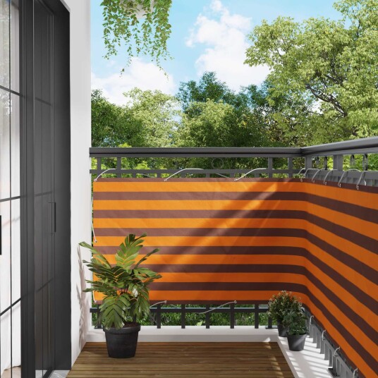 vidaXL Balkong Skjerm Oransje og Brunt 100 x 300 cm Oxford Stoff