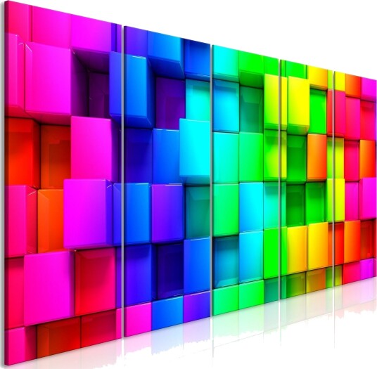 Bilde Colourful Cubes 5 Parts Narrow 225x90 Artgeist sp. z o. o.