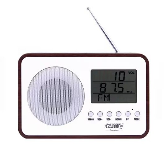 Camry CR 1153 Bærbar FM-Radio med Klokkeradio og LCD-Skjerm - Brun Camry CR 1153 Bærbar FM-Radio med Klokkeradio og LCD-Skjerm - Brun