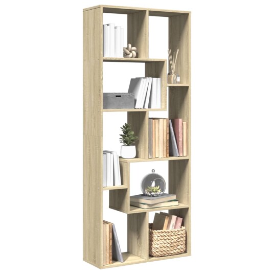 Romdeler bokhylle sonoma eik 67x25x161,5 cm konstruert tre Romdeler bokhylle sonoma eik 67x25x161,5 cm konstruert tre