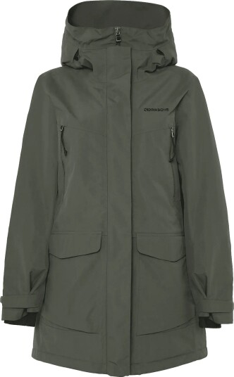 Didriksons Felia Parka Dame Vann- og Vindresistent Deep Green Størrelse 46