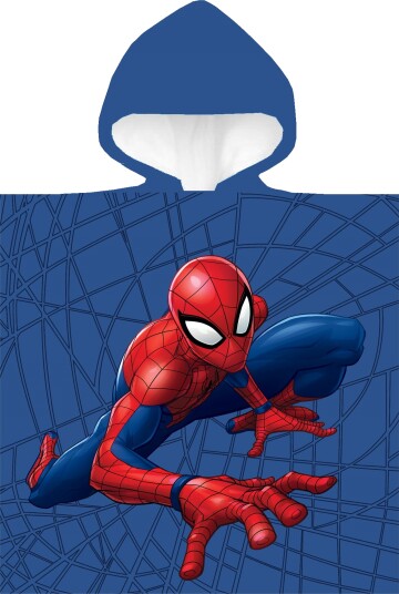 Licens Badeponcho - Spiderman - 100% bomull håndklær til barn - 50x100 cm- Licens Badeponcho - Spiderman - 100% bomull håndklær til barn - 50x100 cm-