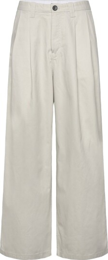 Weekday Otis Loose Pleated Cotton Twill Chinos Beige 52