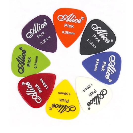50stk Plectrums med boks for elektriske og akustiske gitarer