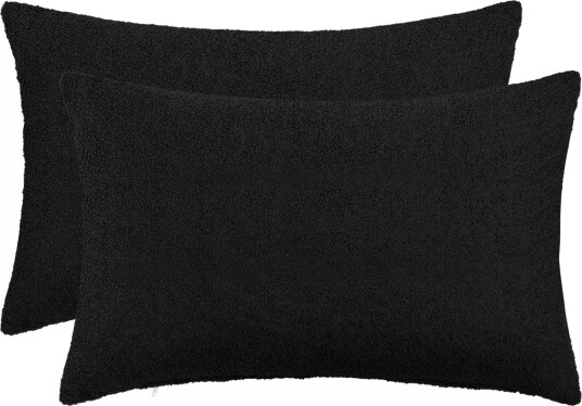 vidaXL Putetrekk 2 pcs HEERLEN Svart 50 x 80 cm Bouclé