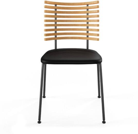 Naver Collection - Tiger Oljad Ek Underrede I Svart Pulverlackerat Stål Sits Select Läder Spisestoler Henrik Lehm Lær/metall/tre