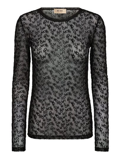 MOS MOSH Mmloretta Mono Mesh Blouse - Black - S MOS MOSH Mmloretta Mono Mesh Blouse - Black - S