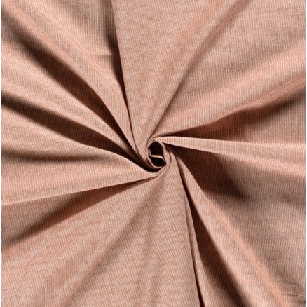 Lin/bomull med stripe 145cm 056 Oransje - 50cm