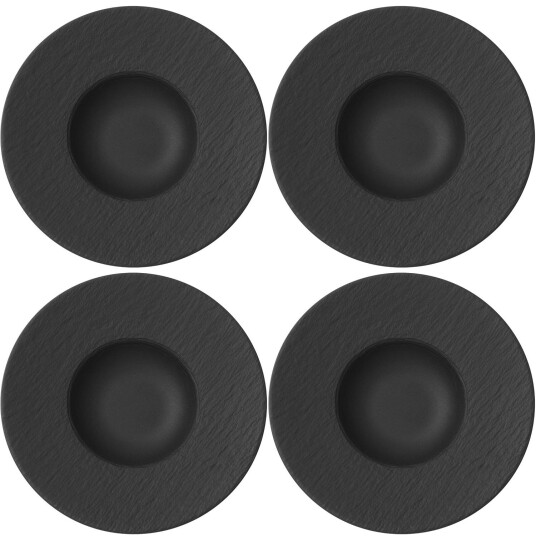 Villeroy & Boch Manufacture Rock Pastatallerken 27,8 cm Sort 4 pk