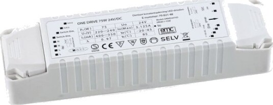 One Drive Dæmpbar Led Driver 24V / Dc Til Lysstyring Med Dali Push Eller 1 10V. 1 75W Standard One Drive Dæmpbar Led Driver 24V / Dc Til Lysstyring Med Dali Push Eller 1 10V. 1 75W Standard