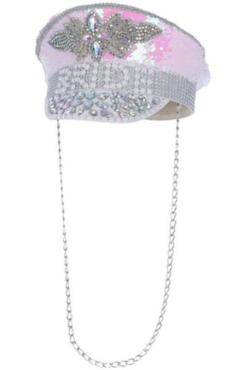 Fever Deluxe Sequin & Pearl Bride Captains Hat