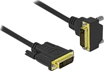 Delock Dvi Kabel Dobbeltlenke Dvi D Hann Vinklet Til Dvi D Hann 3 M Tommelskruer Svart