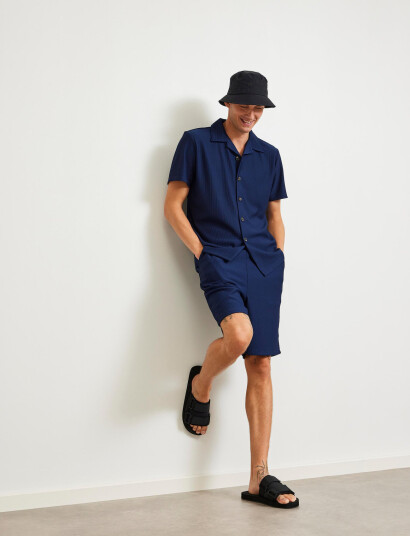Selected Slhloose-Plisse Shorts Ex - Navy - M