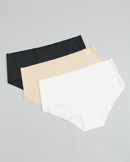 LEVITY 3-pack Invisible Hipster Black/White/Sand - S