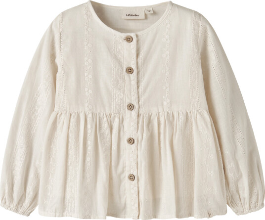 Lil"Atelier Nmfloba Ls Loose Shirt Lil Cream 116 Lil"Atelier Nmfloba Ls Loose Shirt Lil Cream 116
