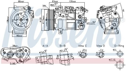 AC kompressor NISSENS 891017 AC kompressor NISSENS 891017