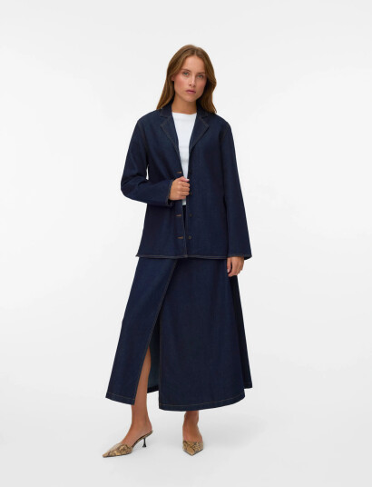Vero Moda Vmkanika Ls Denim Blazer Shirt Si352 - Navy - M