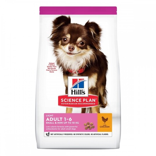 Hill's Science Plan Hundefôr Voksen Light Small & Mini med Kylling 6 kg Hill's Science Plan Hundefôr Voksen Light Small & Mini med Kylling 6 kg