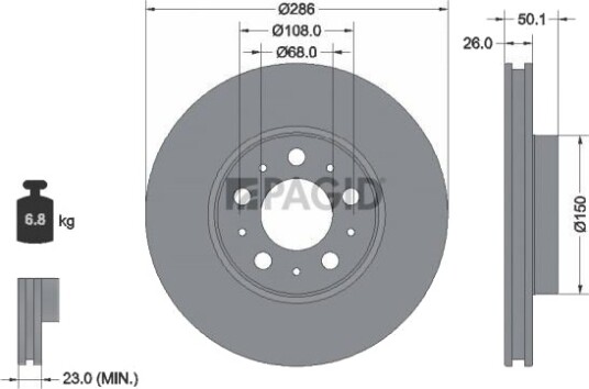 PAGID 50282NC Bremseskive