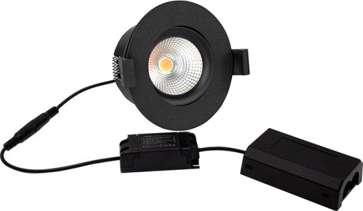 Hilux D8 Tilt360   Fullspektret Innfelt Led Spot   Ra97   3000K   Svart