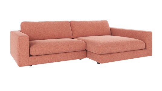 Rowico Home Duncan 3 seters sofa med sjeselong H Rød Brenda 52 258 x 150 x 78 cm Rød