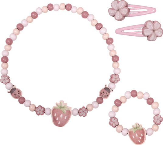 Little Dutch Wooden Jewellery   Strawberry   Pink   ONE SIZE