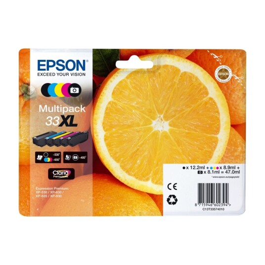 Epson Blekk Multipack (b/c/m/y/pb) Claria 33xl -xp-530