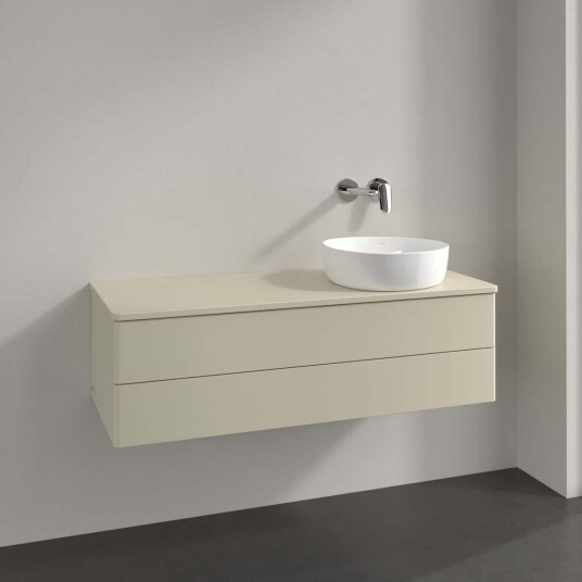 Villeroy & Boch Antao Servantskap med 2 skuffer 120x50x36 cm u/lys Grå Matt Villeroy & Boch Antao Servantskap med 2 skuffer 120x50x36 cm u/lys Grå Matt