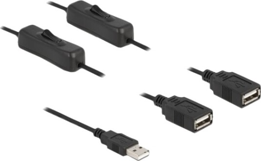 Delock Strømsplitter Usb Hann Til Usb Hunn 5 V 2 A 1 M Svart