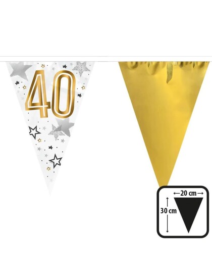 40 år Stjernemønstret og Gullfarget Banner 6 Meter